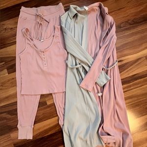 Set of sweatpant with cardigan From Anthropologie.